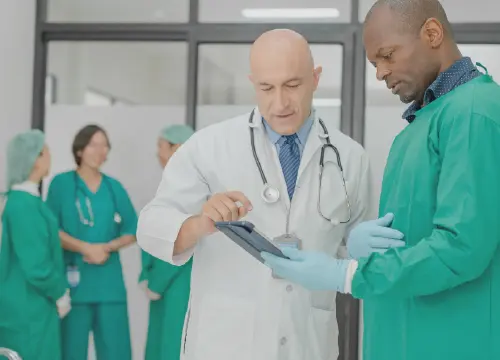 Life sciences doctors collaborating