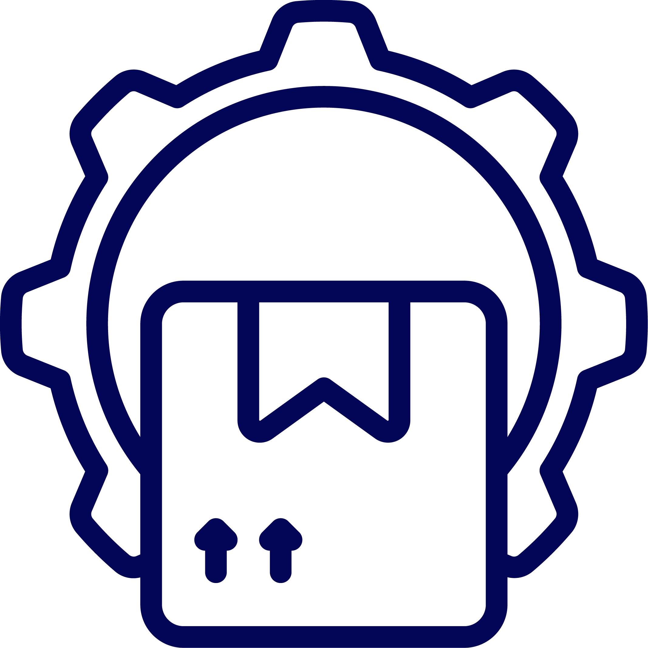 Gear with square image in front representing Supplier Management