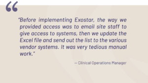 Quote about Exostar's clinical trial product