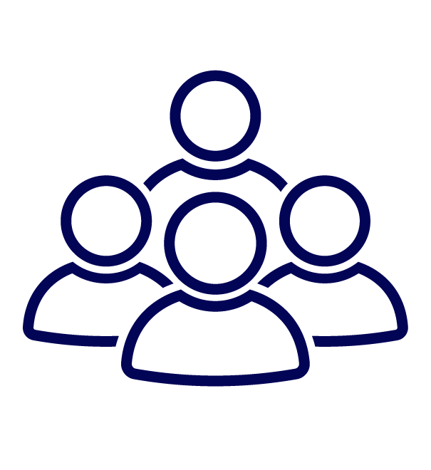 An icon to be used online of four people.