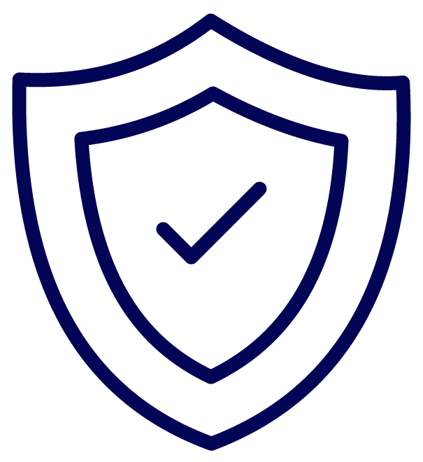 A shield icon with another shield inside it and a checkmark inside that.