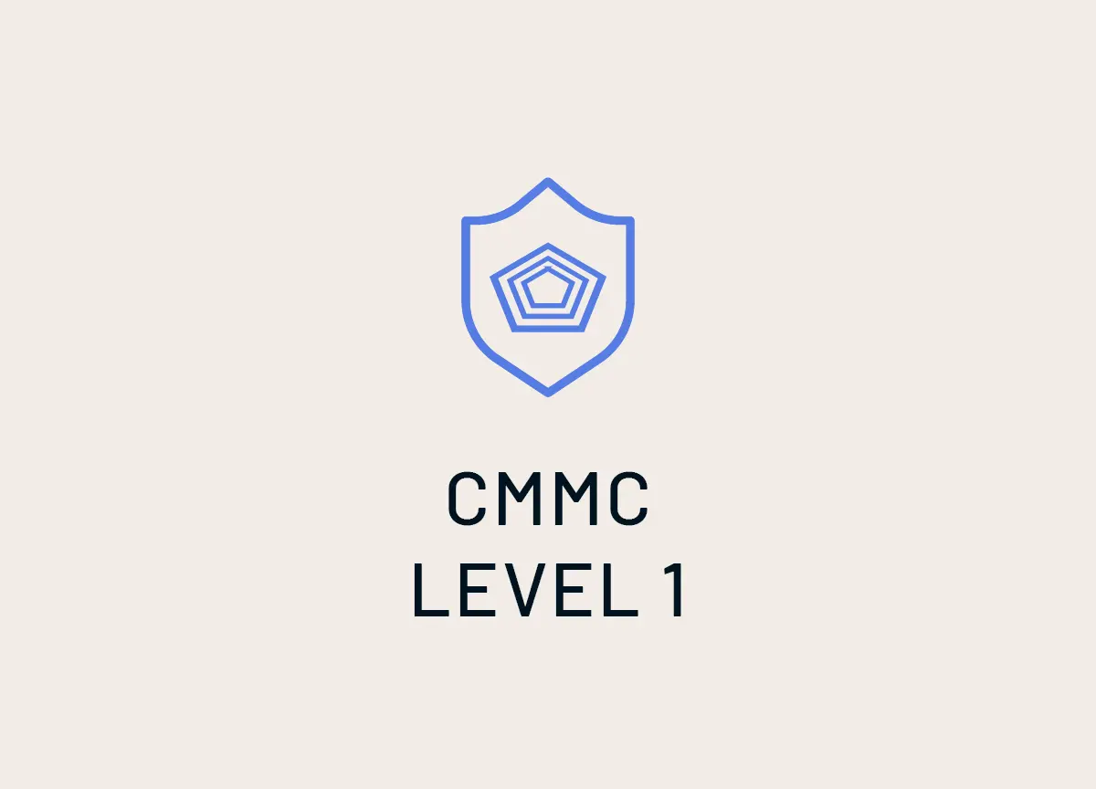 Shield and pentagon inside to indicate CMMC Level 1