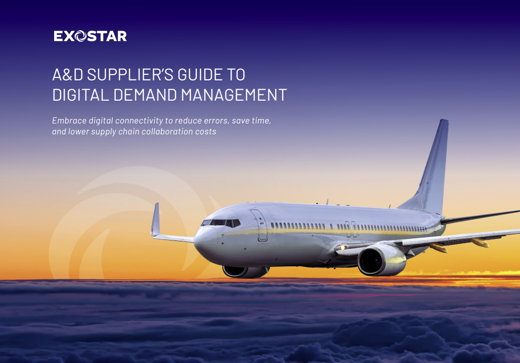 Image of an Airplane flying through the sky at sunset