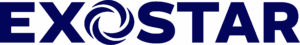Exostar logo in blue lettering on a white background.