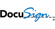 The Docusign company logo in PNG format on blank background.