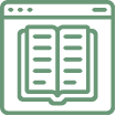 Small icon of two pages of an open book to represent a white paper.