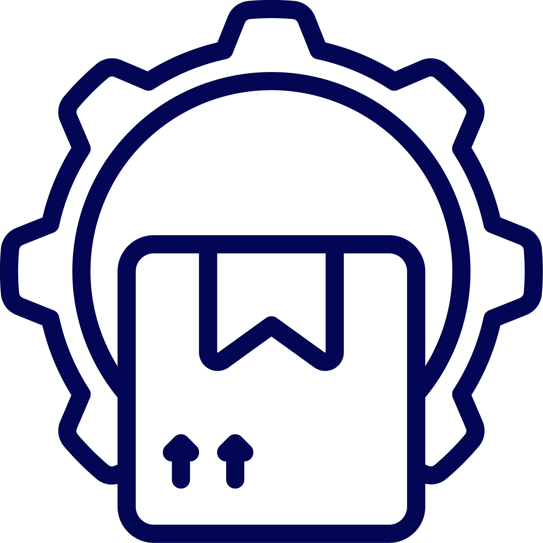 Gear with square image in front representing Supplier Management