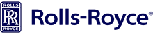 Rolls-Royce logo small in blue lettering and on white background.