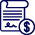 An icon of a contract with signature and dollar sign.