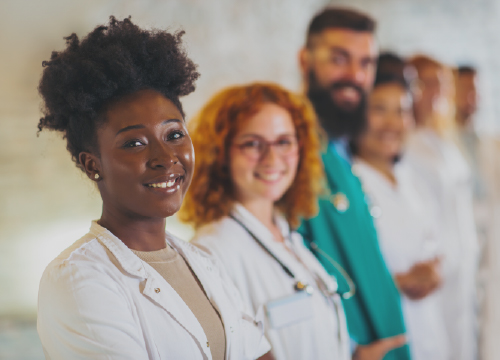 A line of doctors, nurses and pharmacists for EPCS services.