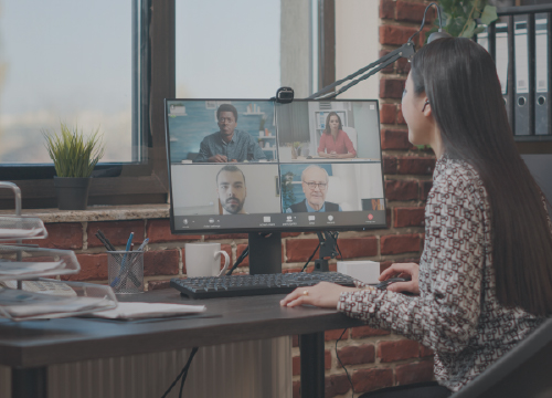 ProviderPass image of woman in a Zoom conference call.